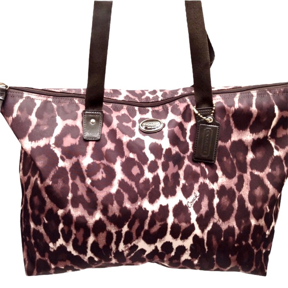 Coach Getaway Park Ocelot Nylon Packable Tote bag